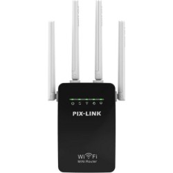 Pix-Link LV-WR09 Black WiFi Extender Single Band (2.4GHz) 300Mbps