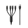 Awei CL-129 Braided USB to Lightning / Type-C / micro USB Cable Μαύρο 1.5m