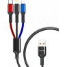 Awei CL-971 Braided USB to micro USB / Type-C / Lightning Cable 2.4A Μαύρο 1.2m (x24785)