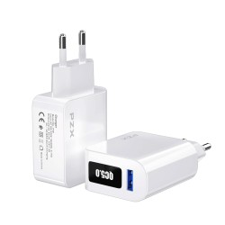 PZX P40 ΦΟΡΤΙΣΤΗΣ ΚΙΝΗΤΟΥ / MOBILE CHARGER ΜΕ 1 ΘΥΡΑ USB-A ΚΑΙ ΚΑΛΩΔΙΟ USB-A ΣΕ MICRO - ΧΡΩΜΑ: ΛΕΥΚΟ