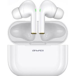 Awei T29 In-ear Bluetooth Handsfree Ακουστικά με Αντοχή στον Ιδρώτα και Θήκη Φόρτισης Λευκά