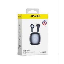 AWEI T68 ΑΚΟΥΣΤΙΚΑ ΑΣΥΡΜΑΤΑ TWS WIRELESS ΕARPHONES NOISE CANCELLING ΜΕ ΘΗΚΗ ΦΟΡΤΙΣΗΣ ΧΡΩΜΑ : ΜΑΥΡΟ