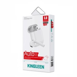 KINGLEEN Q37 ΑΚΟΥΣΤΙΚΑ ΑΣΥΡΜΑΤΑ BLUETOOTH 5.0 TWS EARPODS WIRELESS ΕARPHONES ΜΕ ΘΗΚΗ ΦΟΡΤΙΣΗΣ - ΧΡΩΜΑ: ΛΕΥΚΟ