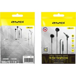 Awei PC7 In-ear Handsfree με Βύσμα 3.5mm Μαύρο