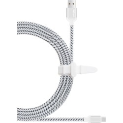 QIHANG Braided USB 2.0 Cable USB-C male - USB-A male Λευκό 3m (C21)