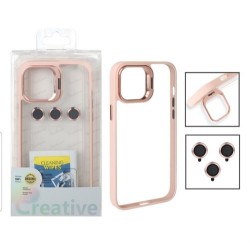 Apple Iphone 15 Plus Case With Camera Stand Pink and Camera Protection