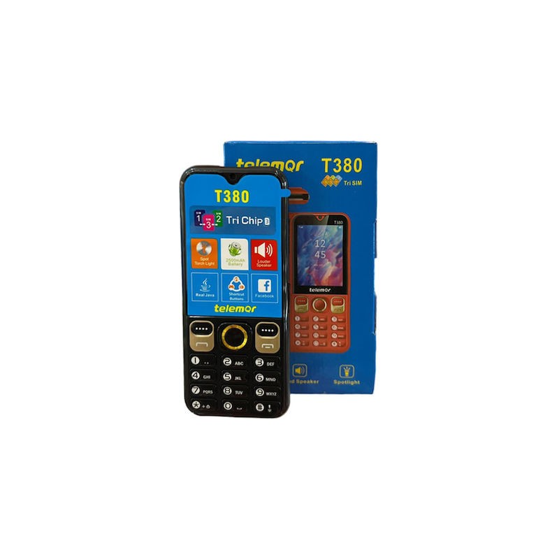 Telemar T380 Dual SIM Κινητό με Κουμπιά Μαύρο